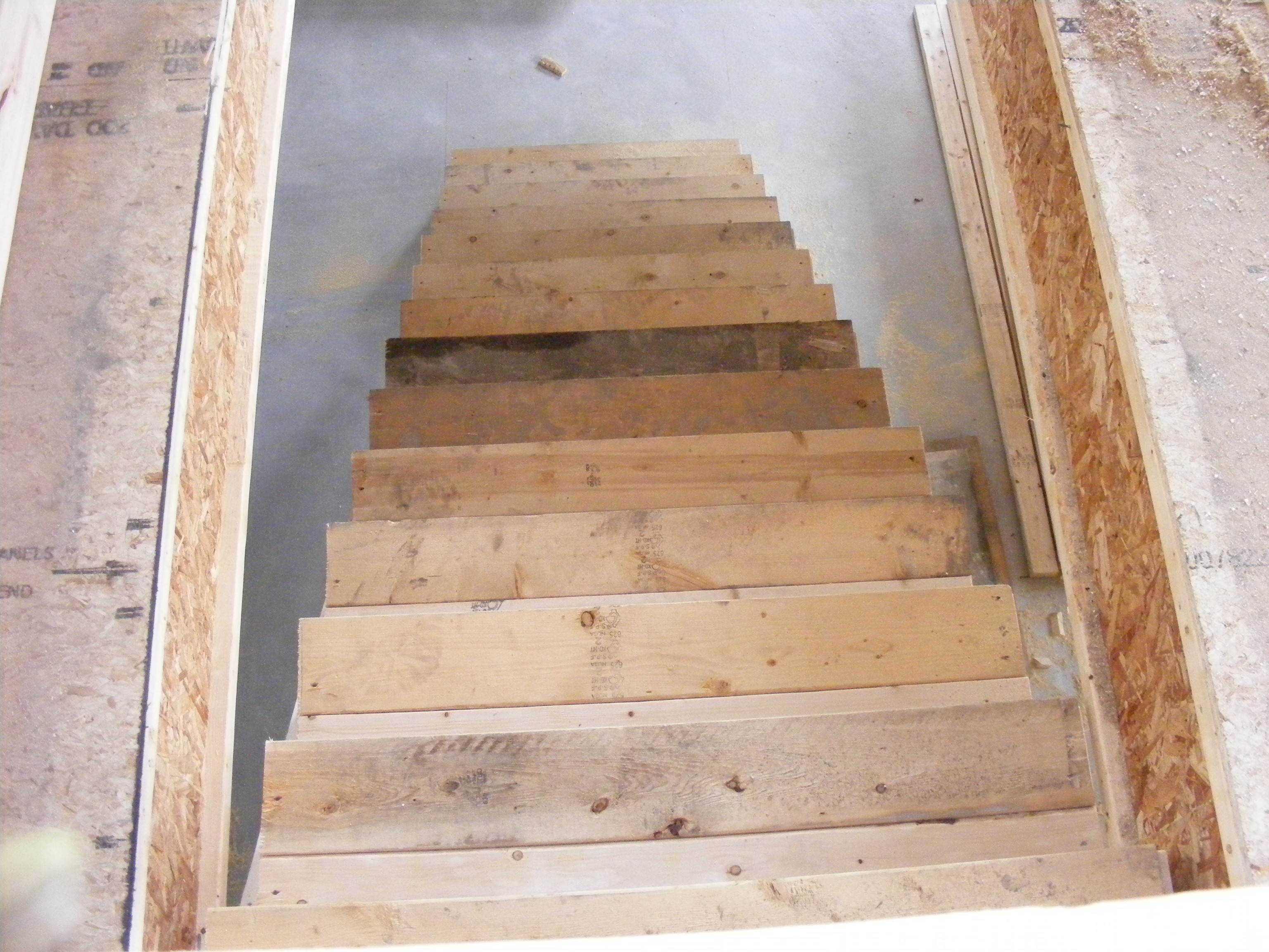 Installation du brut de l'escalier